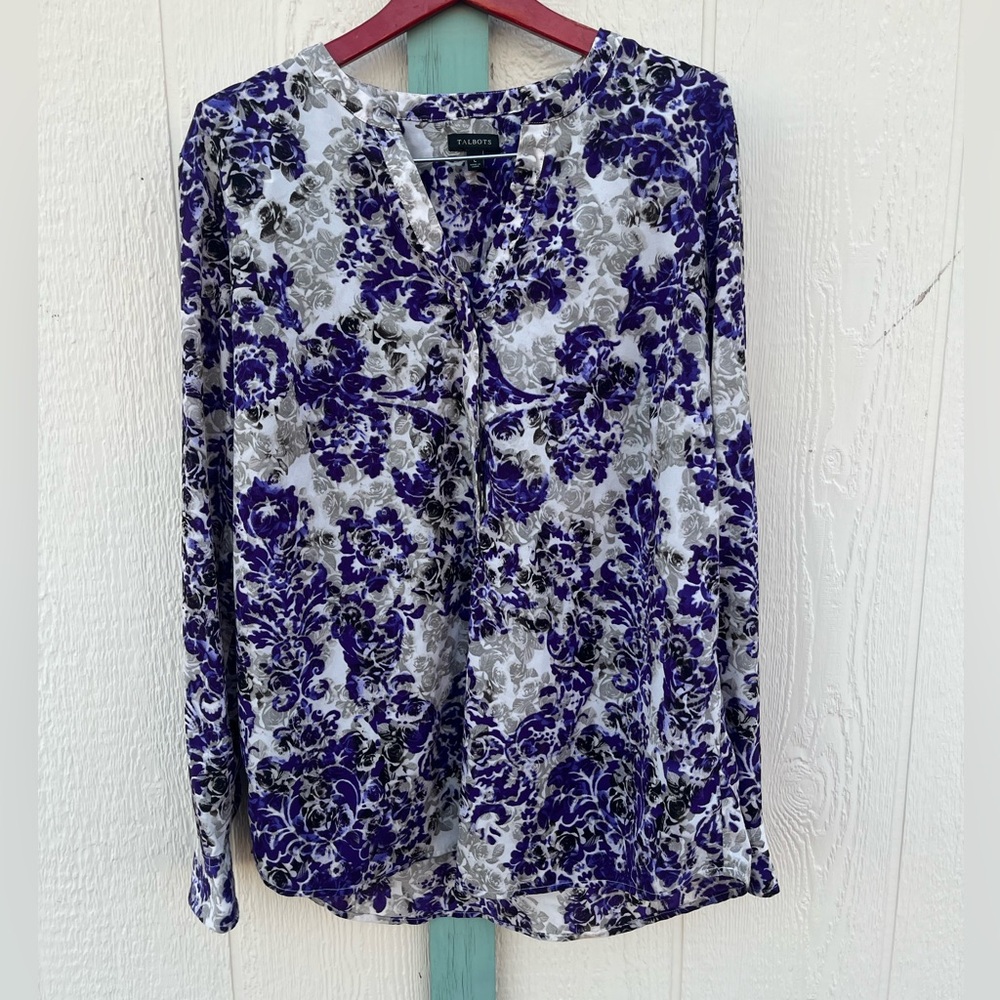 Talbots Floral Blouse Size L